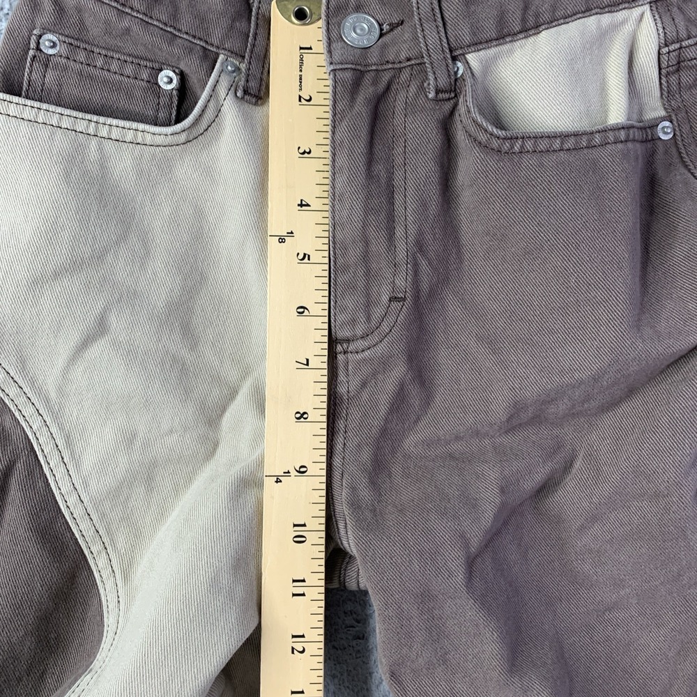 BDG Urban Outfitters COWBOY Brown Color Block Hi Rise Straight Leg Jeans 24 - Picture 5 of 14